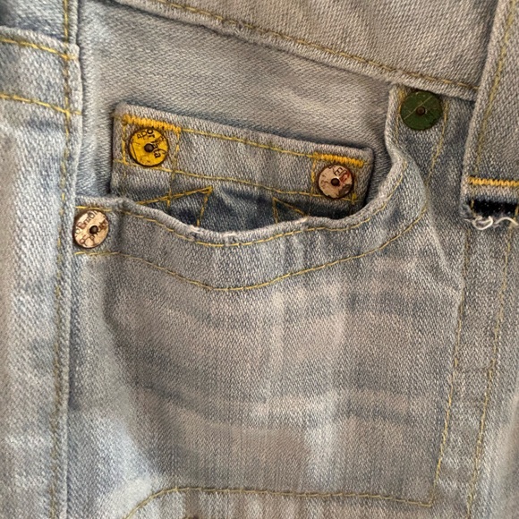 NWOT TRUE RELIGION LIGHT BLUE JEANS/SIZE 27US TALL/100%COTTON/FLARE/USA/LOW RISE - Picture 5 of 16